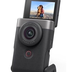 Canon Black and Gray Digital Camera with Flip Screen